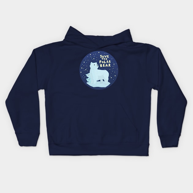 Save the polar bear Kids Hoodie by YipeeKaiYay